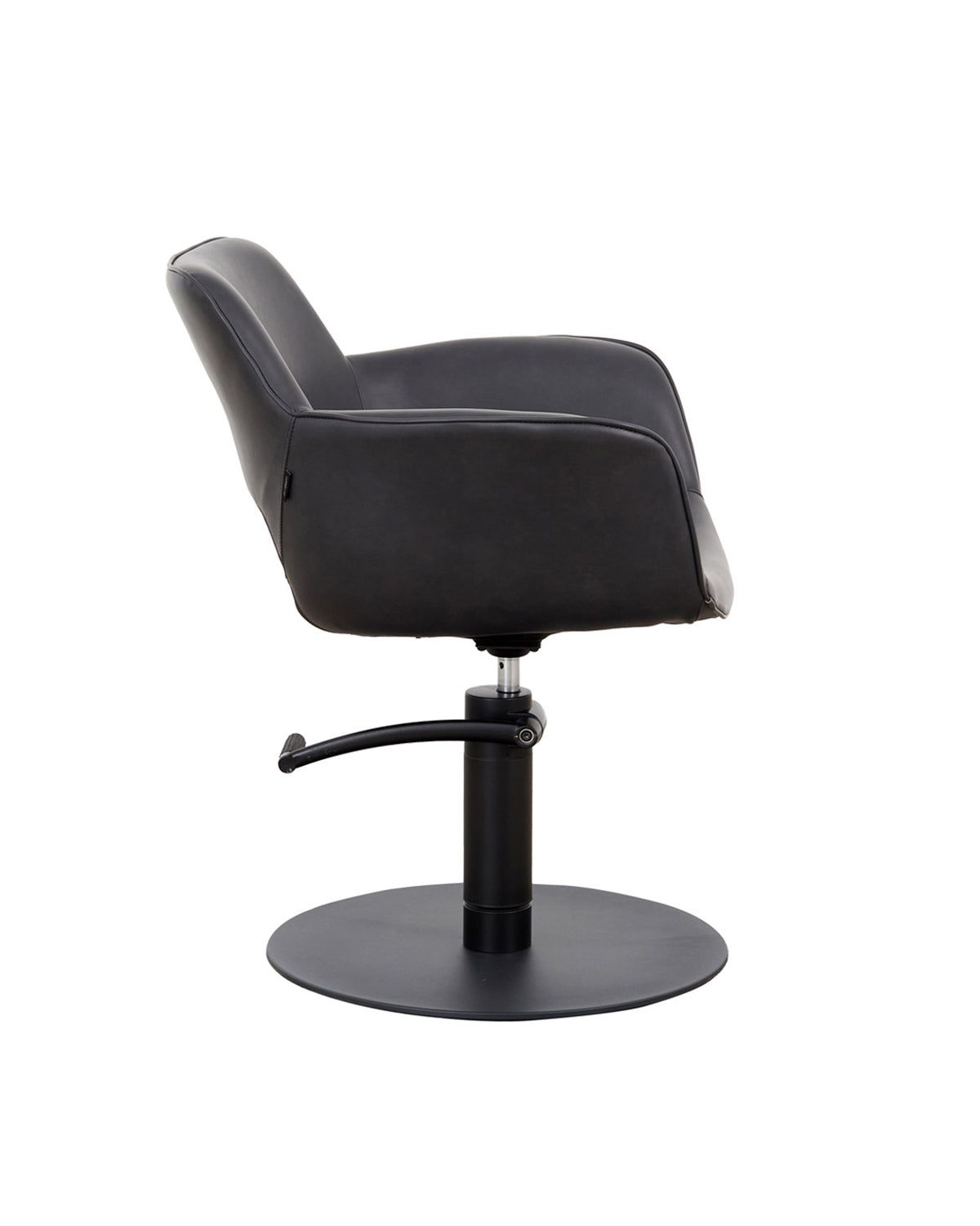 Milo Midnight - Grå stylingstol med sort rund base